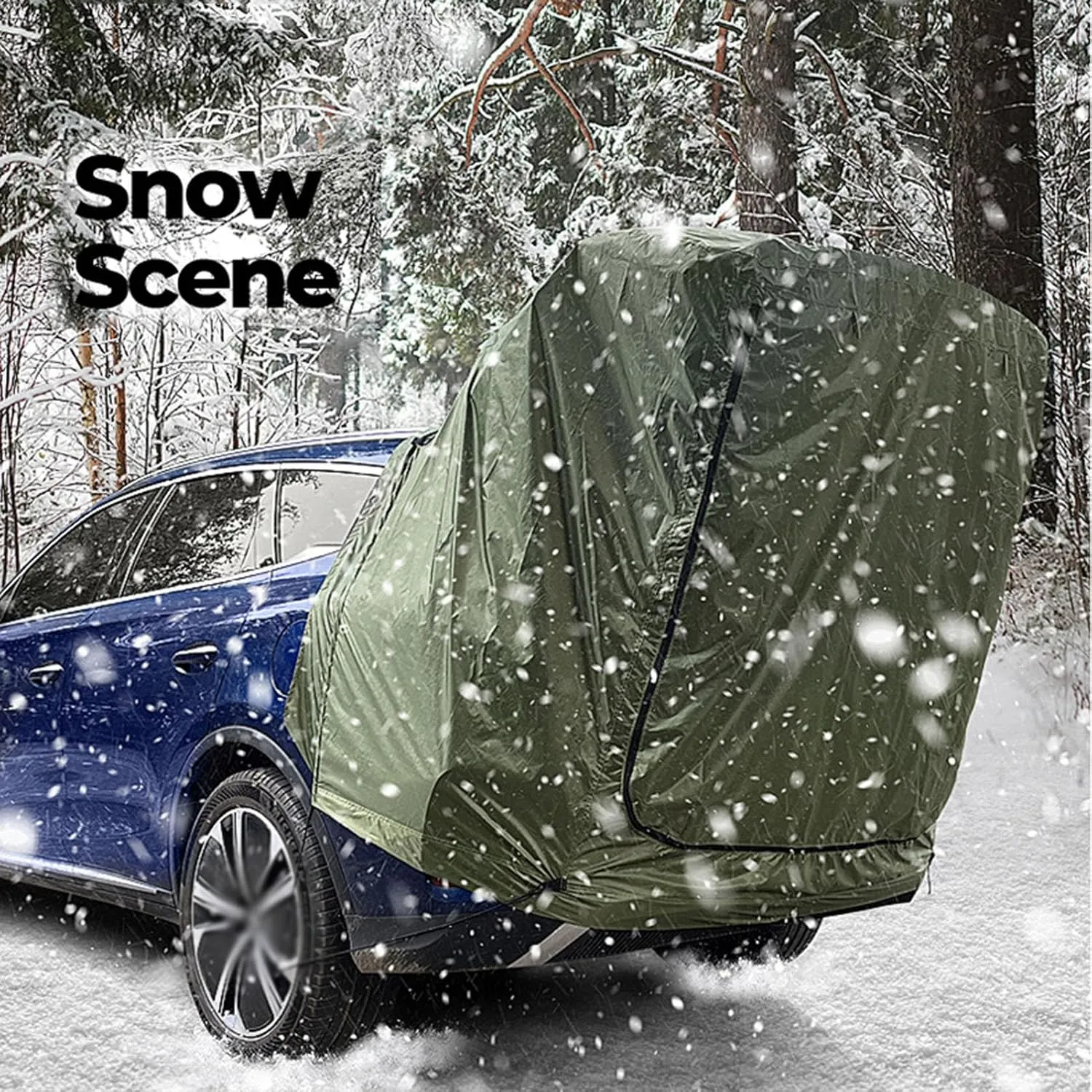 Cocoarm SUV Car Tent Tailgate Shade Awning Tent Car Tailgate Canopy Shade Tent Sunshine Proof Rain Proof Car Rear Tent with Canopy Camping, Quick Setup Outdoor Tailgate Tent (Army Green)
