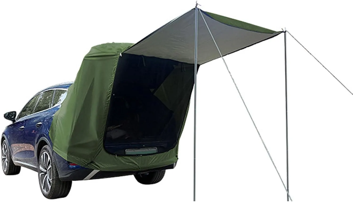 Cocoarm SUV Car Tent Tailgate Shade Awning Tent Car Tailgate Canopy Shade Tent Sunshine Proof Rain Proof Car Rear Tent with Canopy Camping, Quick Setup Outdoor Tailgate Tent (Army Green)