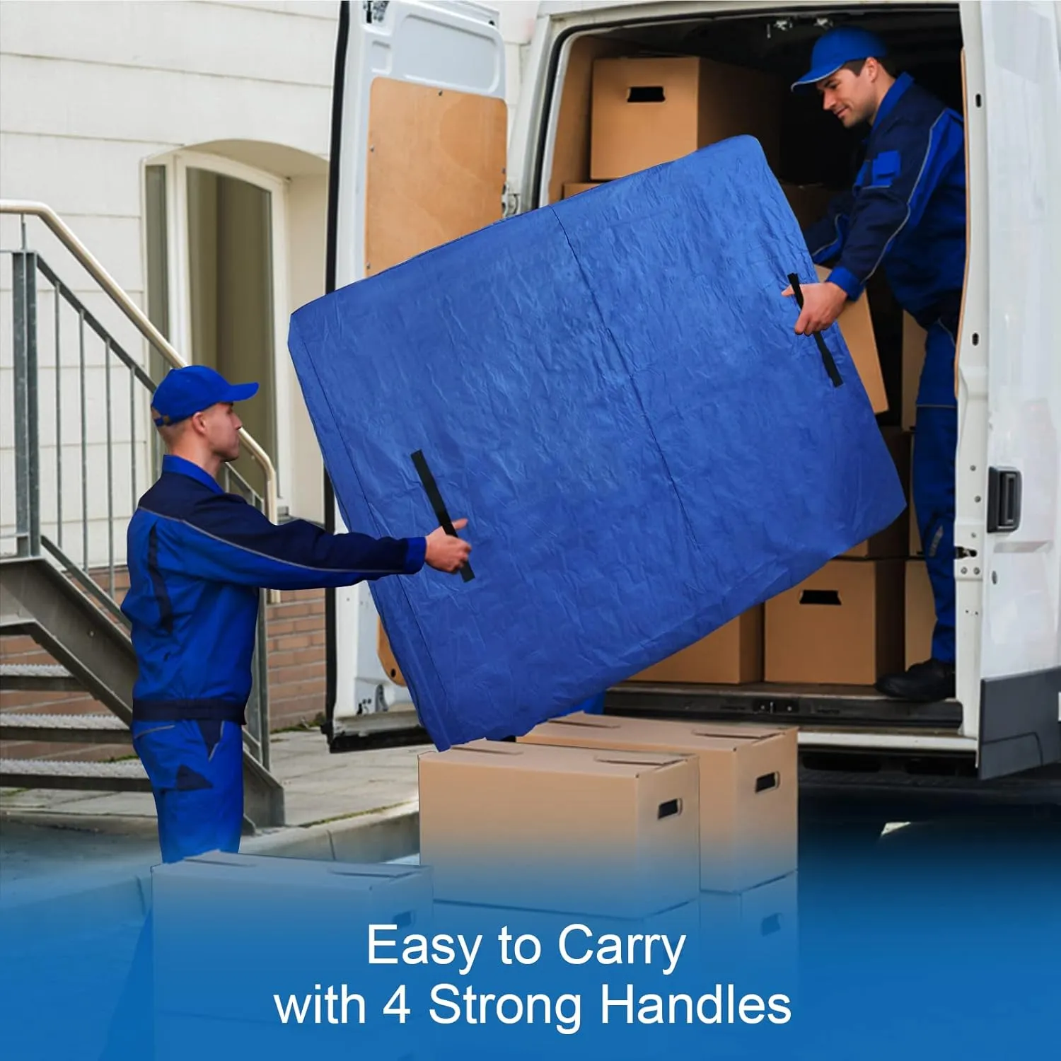 Coldwind Mattress Bags for Moving and Storage,Waterproof Mattress Cover for Moving with Heavy Duty Handles, Strong Zipper, Reusable Mattress Storage Bag, Moving Supplies & Moving Bags,King Size,Blue
