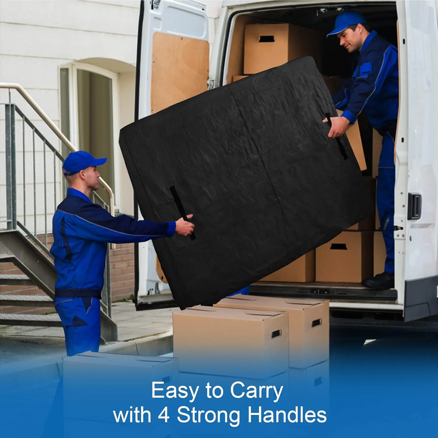 Coldwind Mattress Bags for Moving and Storage,Waterproof Mattress Cover for Moving with Heavy Duty Handles, Strong Zipper, Reusable Mattress Storage Bag, Moving Supplies & Moving Bags,Twin Size,Black