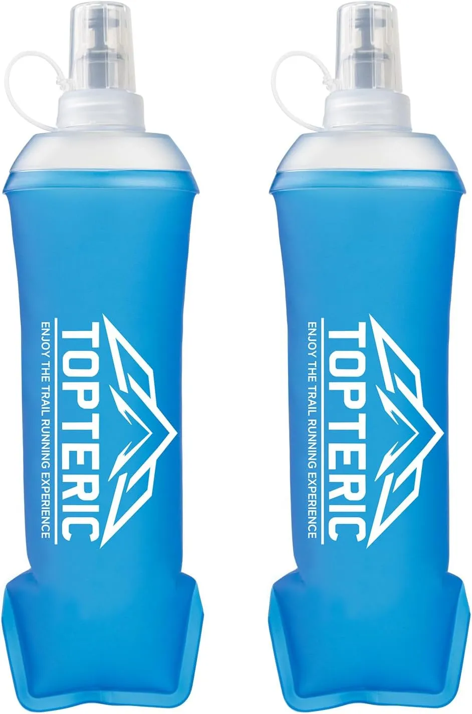 Collapsible Soft Flask Water Bottle, TPU Soft Folding Flexible Water Bottles for Hydration Pack/Running Vest, BPA/PVC Free, Ideal for Running Hiking Cycling Climbing (500ml-2 Pack)