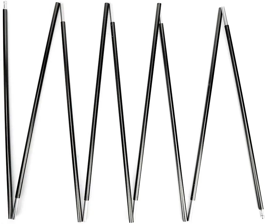 Collapsible Tent Poles, 3.44m/11.3ft Aluminum Double Tent Pole Tent Bar Support Rod Awning Frame Accessory for Hiking Camping Backpacking