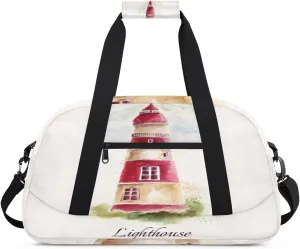Colorful Lighthouse Gym Duffel Bag for Men Women Lighthouse Sports Tote Bag with Adjustable Shoulder Strap for Dance Gymnastics Traveling Outdoor Camping Overnight Stay