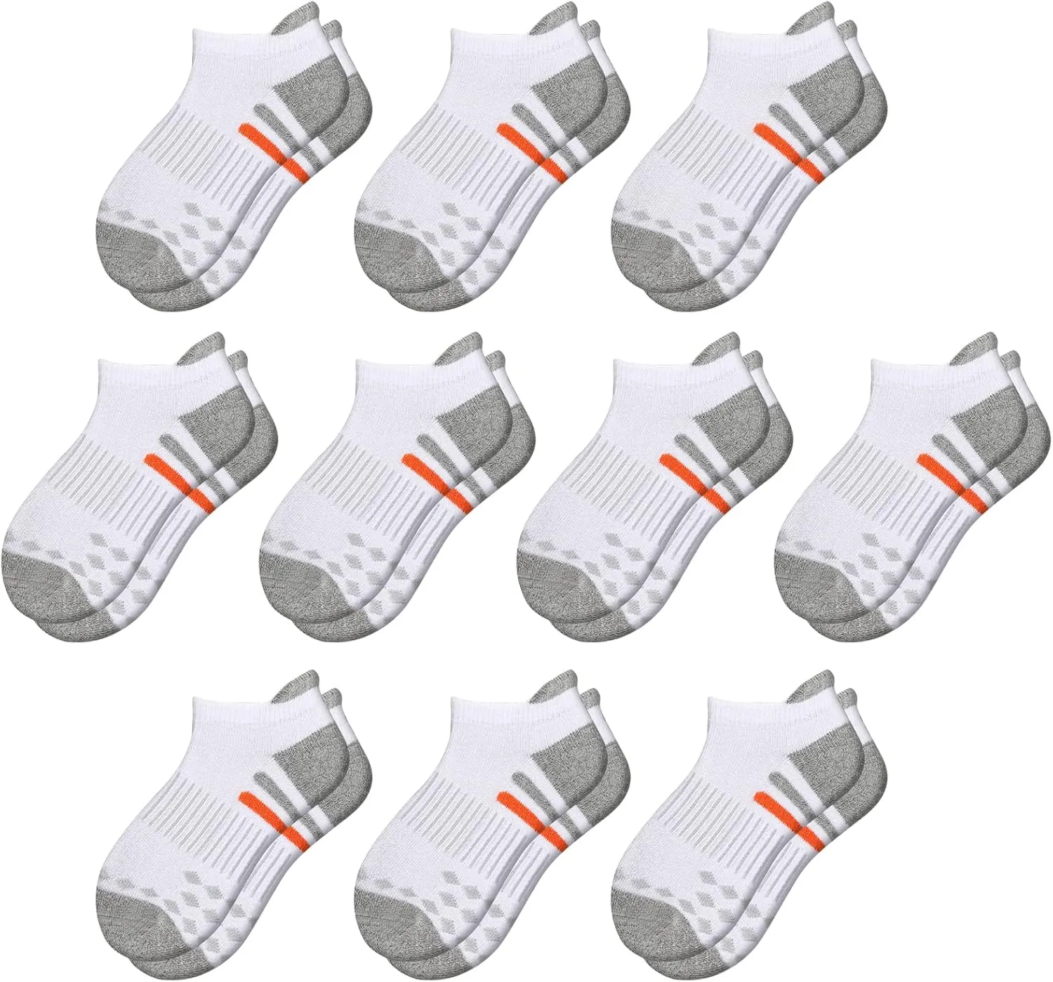 Comfoex 10 Pairs Boys Socks Ankle Athletic Socks For Big Little Kids Cotton Half Cushioned Socks