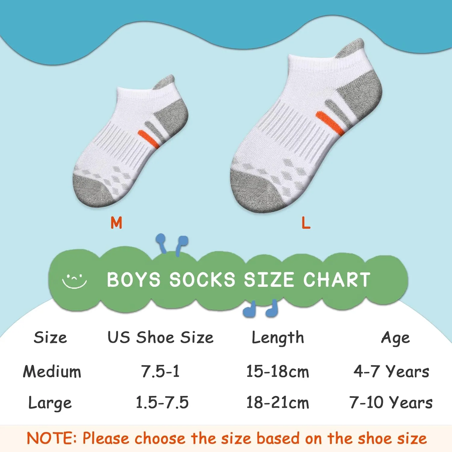 Comfoex 10 Pairs Boys Socks Ankle Athletic Socks For Big Little Kids Cotton Half Cushioned Socks