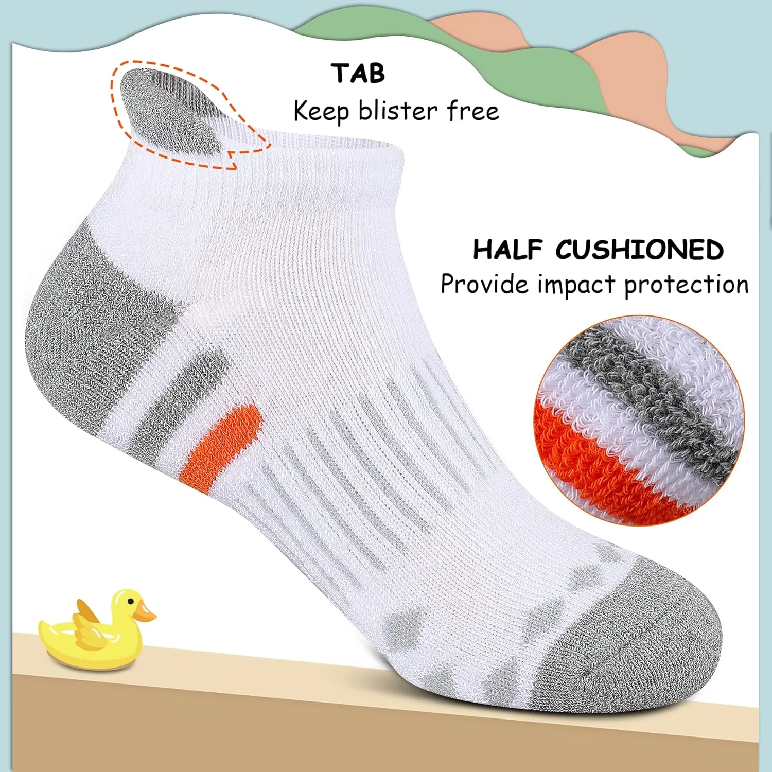 Comfoex 10 Pairs Boys Socks Ankle Athletic Socks For Big Little Kids Cotton Half Cushioned Socks
