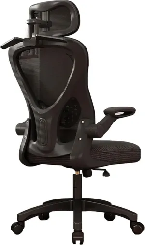 Comfortable Ergonomic Office Chair with Adjustable Headrest, Flip Armrests, Lumbar Support & Tilt Function for Home Office