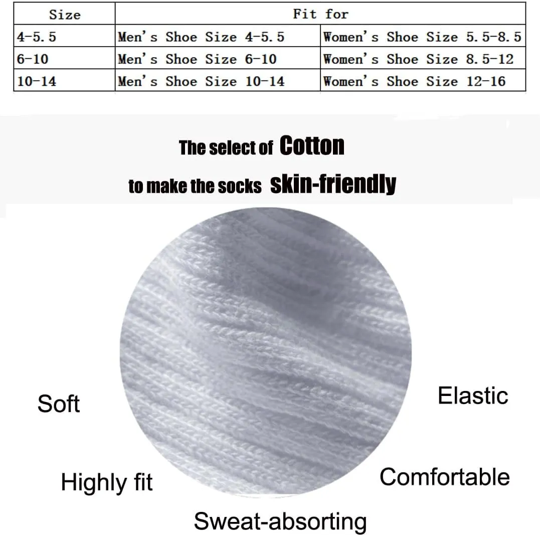 Comfy Quality Soft Breathable PURE Cotton Socks for Men & Women 6 pack