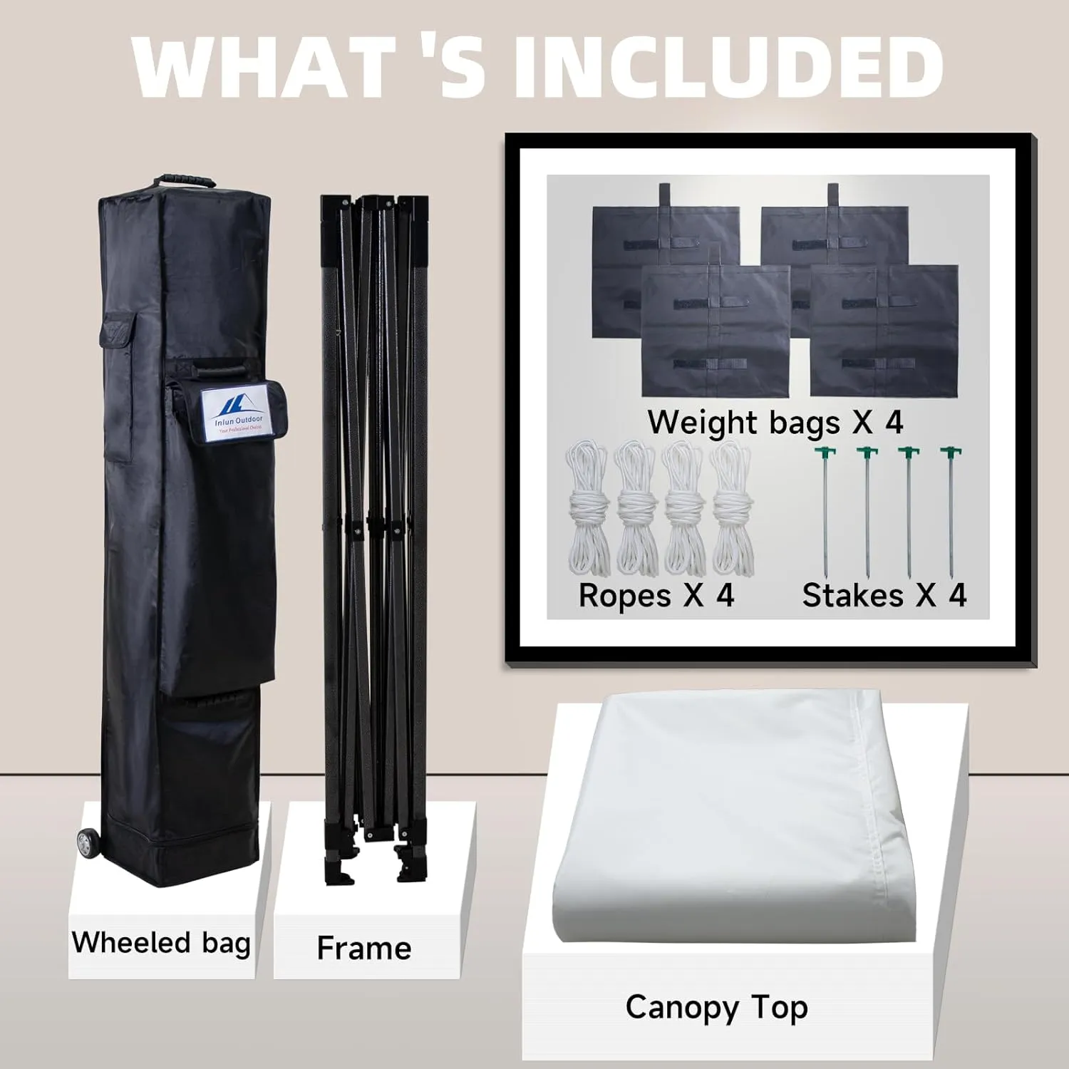 Commercial Canopy Tent 10x10 Heavy Duty Pop Up Canopy Outdoor Tent for Event, Waterproof Instant Canopy with Wheeled Carry Bag, 4pcs Sand Bags 4 Ropes, 8 Stakes