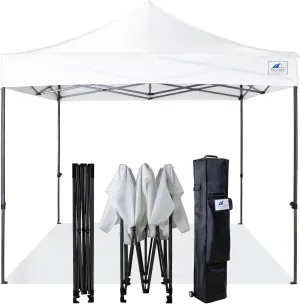 Commercial Canopy Tent 10x10 Heavy Duty Pop Up Canopy Outdoor Tent for Event, Waterproof Instant Canopy with Wheeled Carry Bag, 4pcs Sand Bags 4 Ropes, 8 Stakes