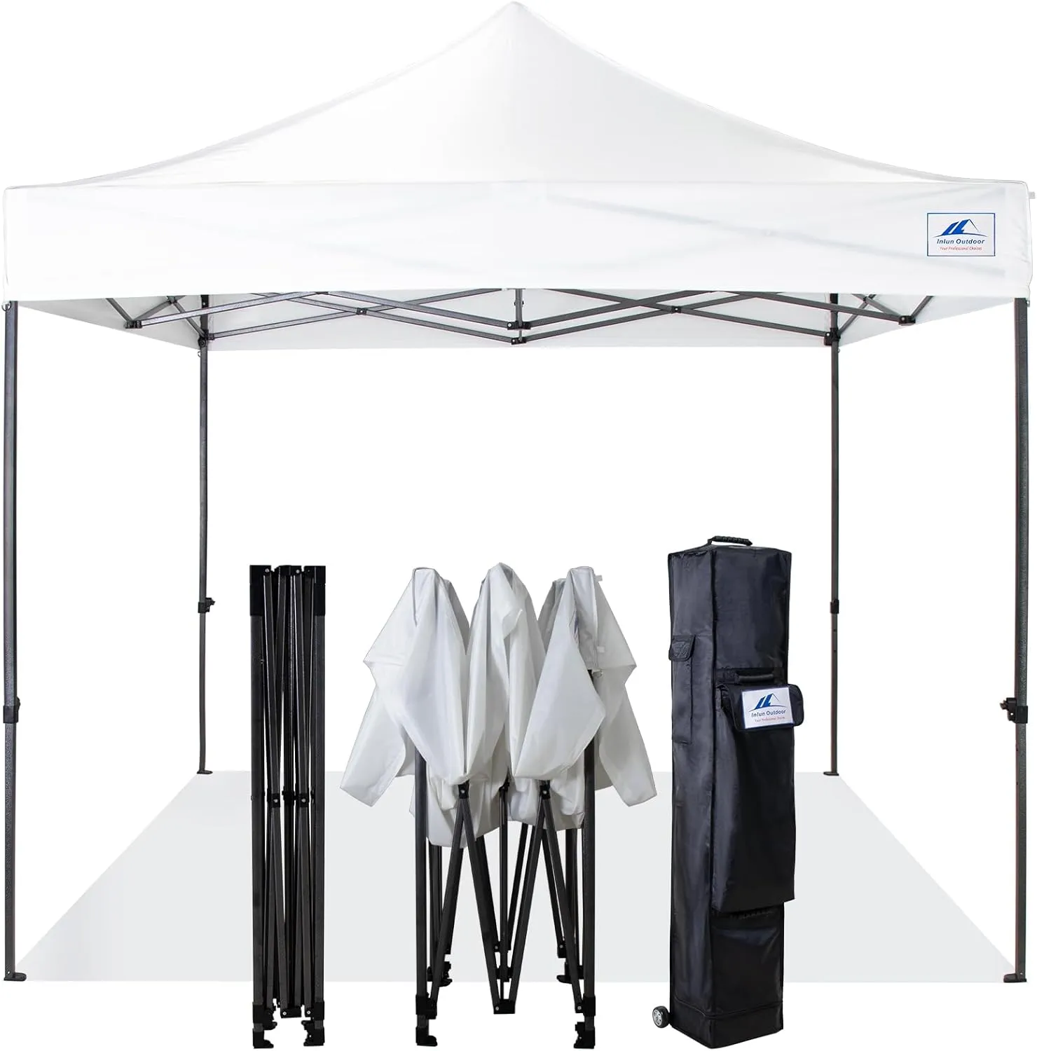 Commercial Canopy Tent 10x10 Heavy Duty Pop Up Canopy Outdoor Tent for Event, Waterproof Instant Canopy with Wheeled Carry Bag, 4pcs Sand Bags 4 Ropes, 8 Stakes