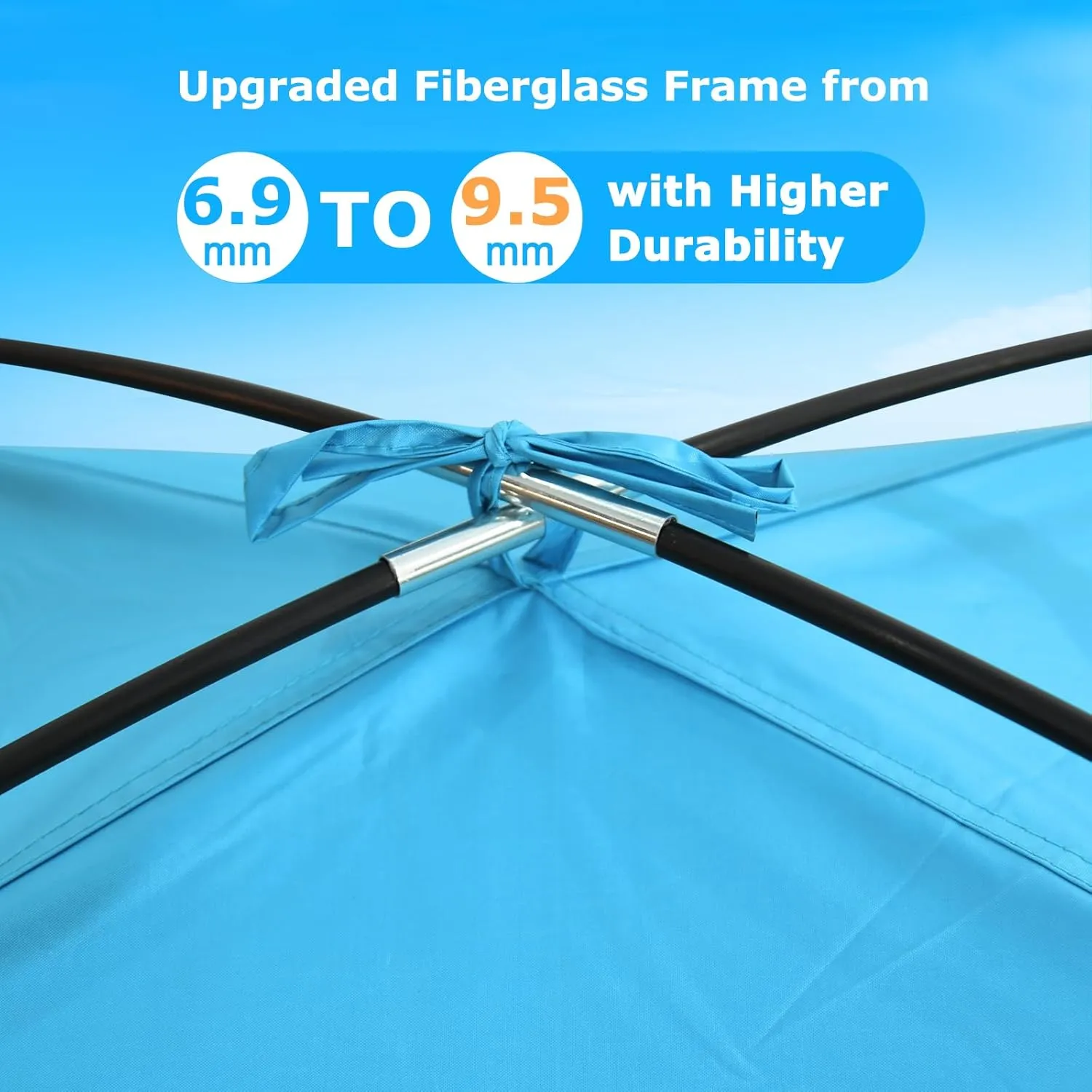 COMMOUDS Beach Tent Sun Shade for 3/4-5/6-7/8-10 Person, UPF 50  Beach Sun Shelter Canopy Tent, Lightweight, Easy Set Up and Carry