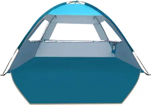 COMMOUDS Beach Tent Sun Shade for 3/4-5/6-7/8-10 Person, UPF 50  Beach Sun Shelter Canopy Tent, Lightweight, Easy Set Up and Carry