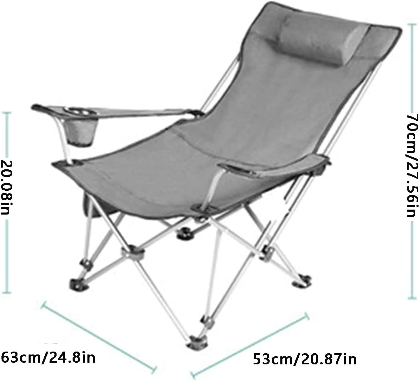 Compactniture Outdoor Folding Chair Portable Lunch Break Recliner Fishing Chair Camping Leisure Stool Director Beach Chair Oxford Cloth Material Occupies Little Space,Blue, Green