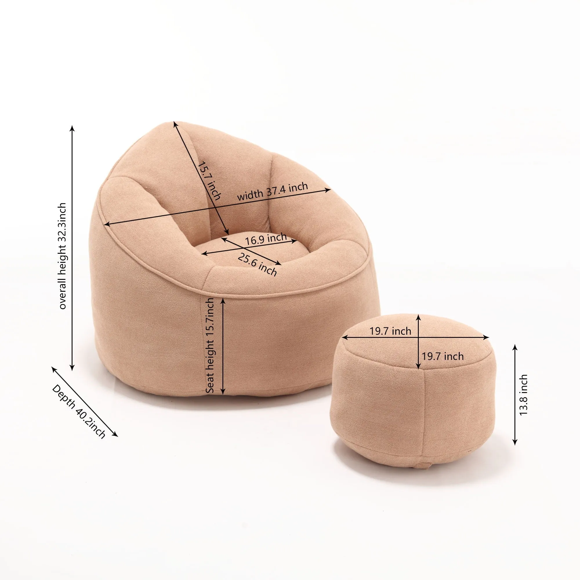 Compressed Padded Foam Bean Foam Footrest Bean Bag Chair Adult Pressure Sofa With Bag Express worldwide Buy-one-get-one-free Bean Chair With High Material Padding Bag Bedding