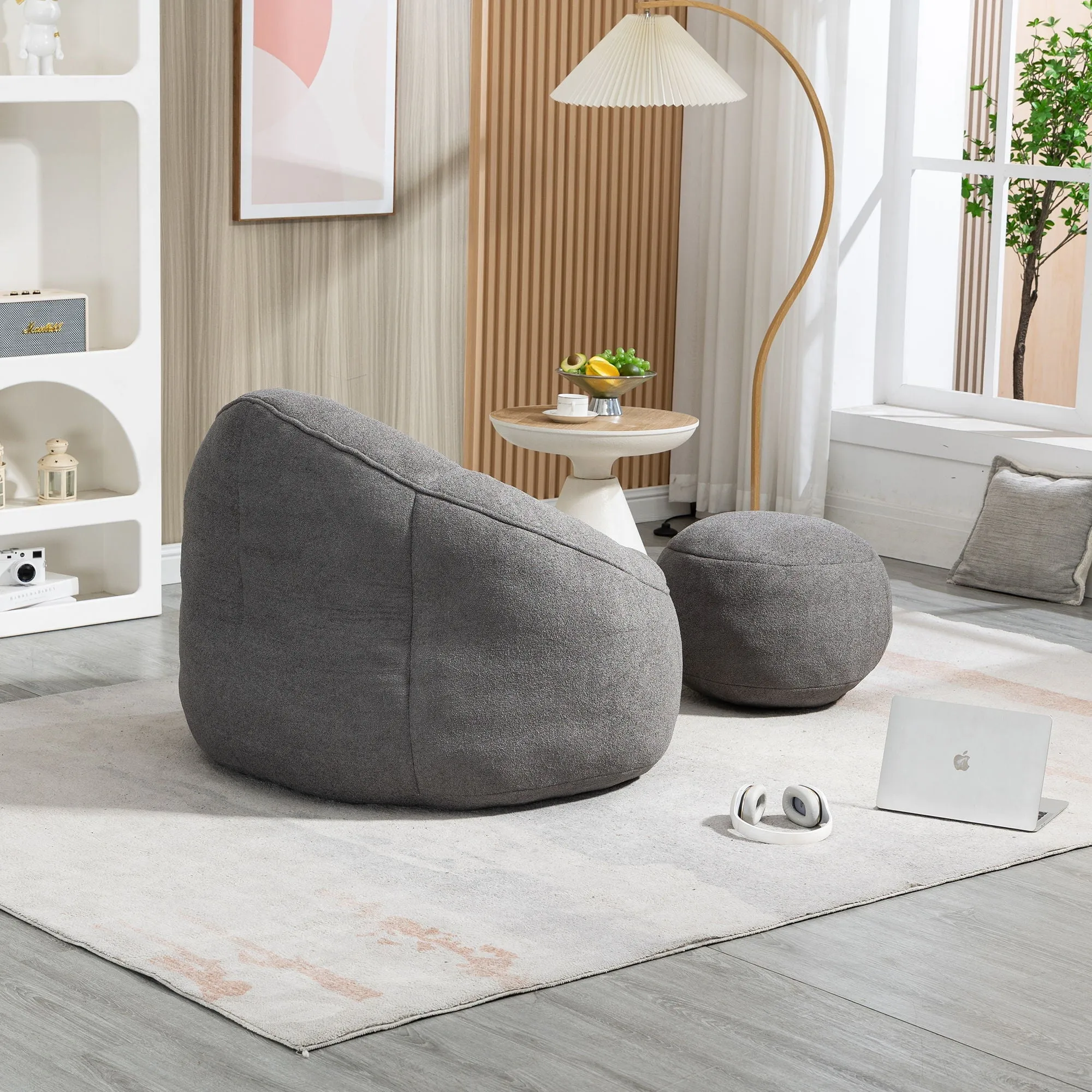 Compressed Padded Foam Bean Foam Footrest Bean Bag Chair Adult Pressure Sofa With Bag Express worldwide Buy-one-get-one-free Bean Chair With High Material Padding Bag Bedding
