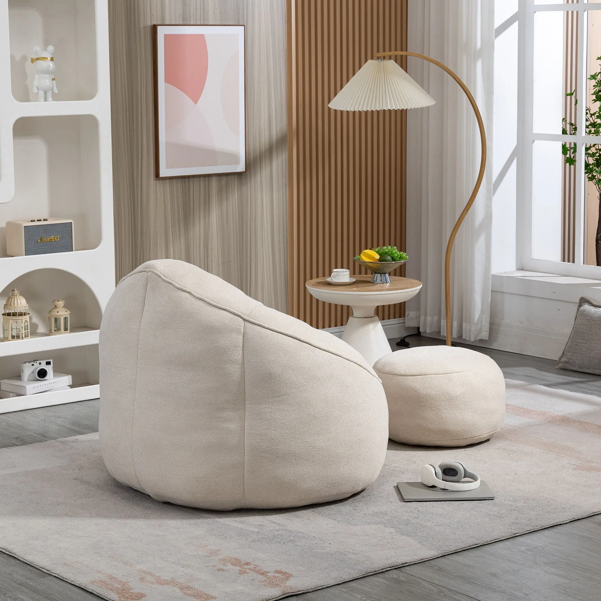 Compressed Padded Foam Bean Foam Footrest Bean Bag Chair Adult Pressure Sofa With Bag Express worldwide Buy-one-get-one-free Bean Chair With High Material Padding Bag Bedding