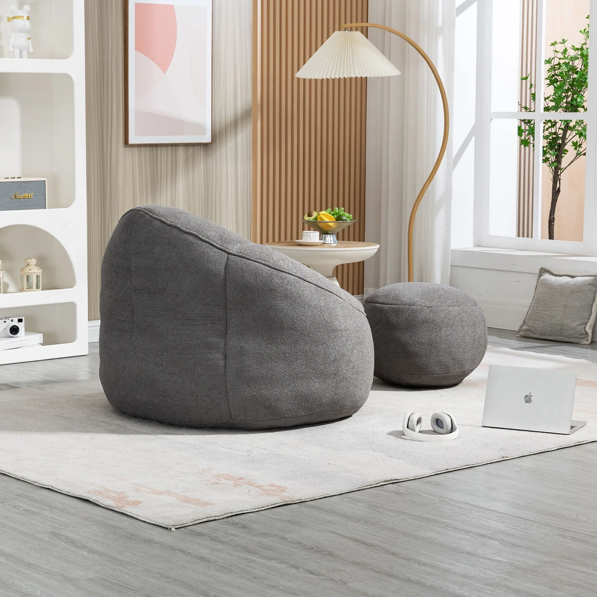 Compressed Padded Foam Bean Foam Footrest Bean Bag Chair Adult Pressure Sofa With Bag Express worldwide Buy-one-get-one-free Bean Chair With High Material Padding Bag Bedding