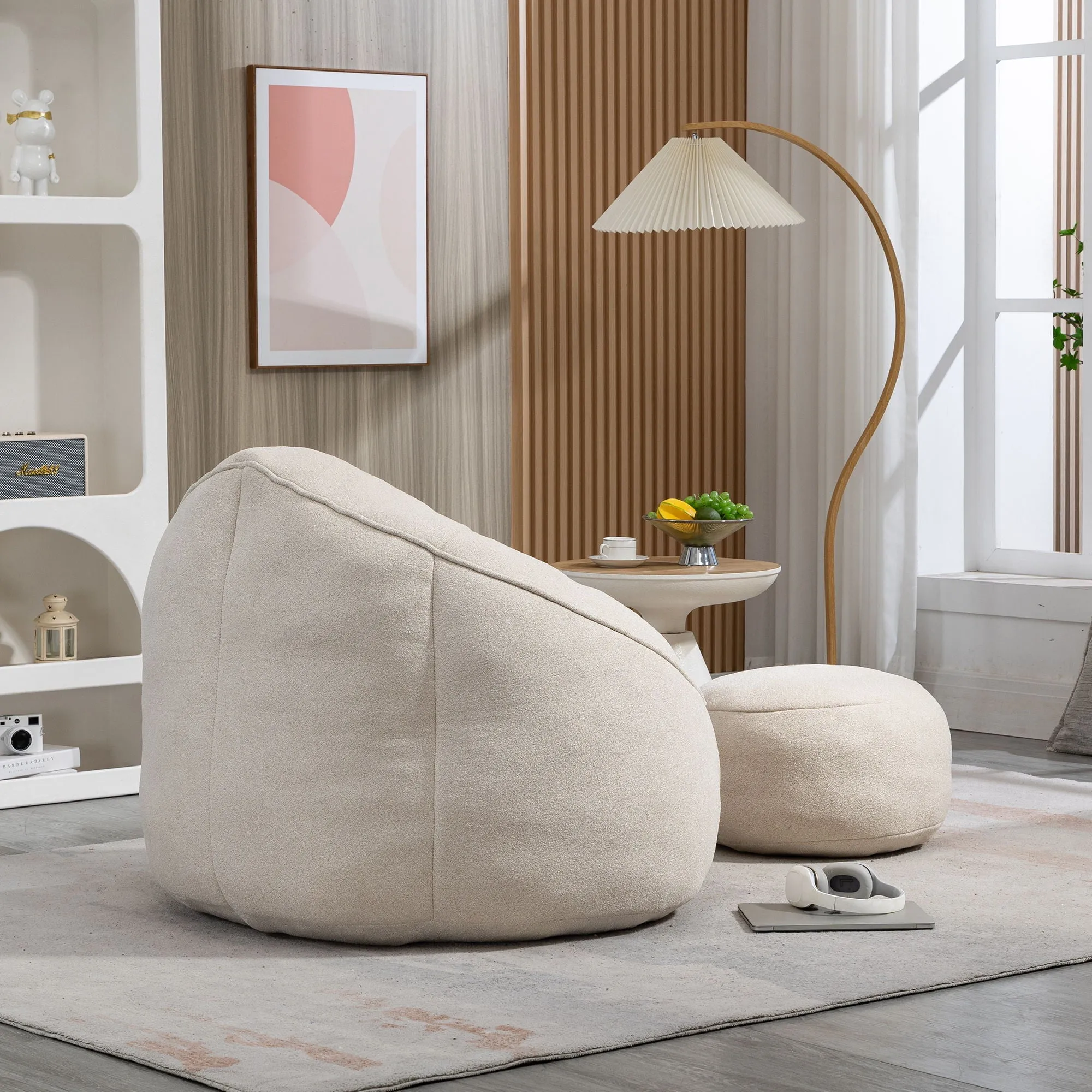 Compressed Padded Foam Bean Foam Footrest Bean Bag Chair Adult Pressure Sofa With Bag Express worldwide Buy-one-get-one-free Bean Chair With High Material Padding Bag Bedding