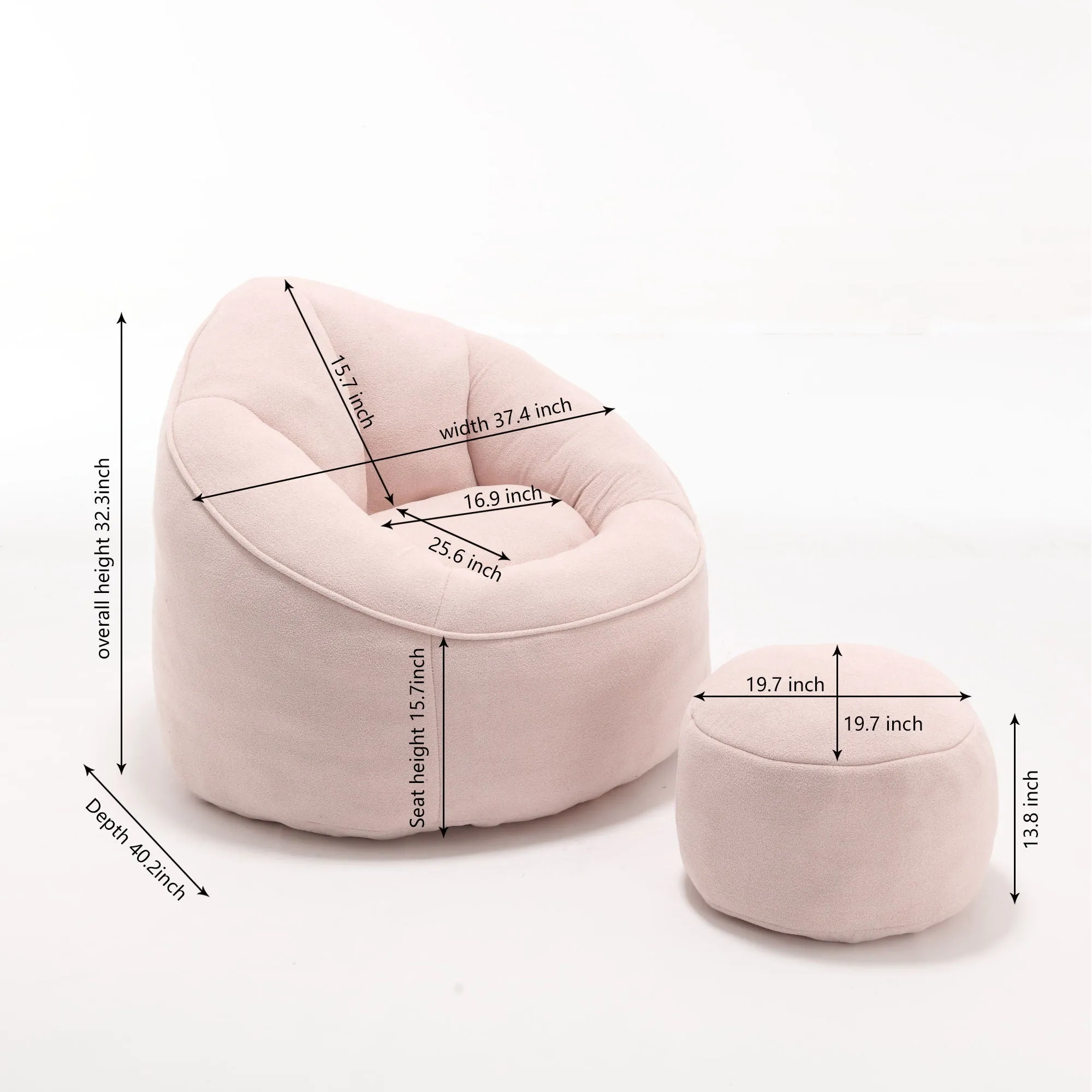 Compressed Padded Foam Bean Foam Footrest Bean Bag Chair Adult Pressure Sofa With Bag Express worldwide Buy-one-get-one-free Bean Chair With High Material Padding Bag Bedding