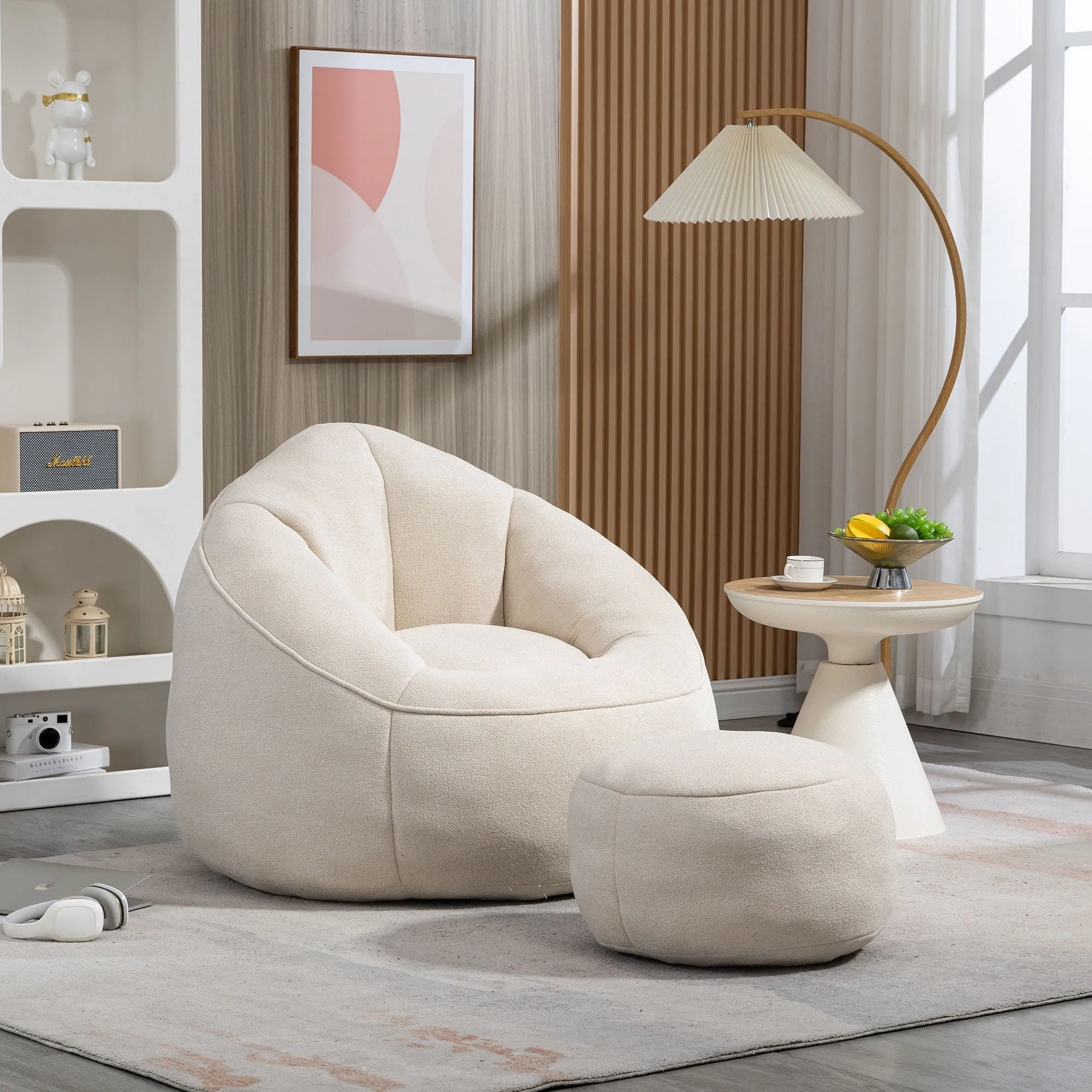 Compressed Padded Foam Bean Foam Footrest Bean Bag Chair Adult Pressure Sofa With Bag Express worldwide Buy-one-get-one-free Bean Chair With High Material Padding Bag Bedding