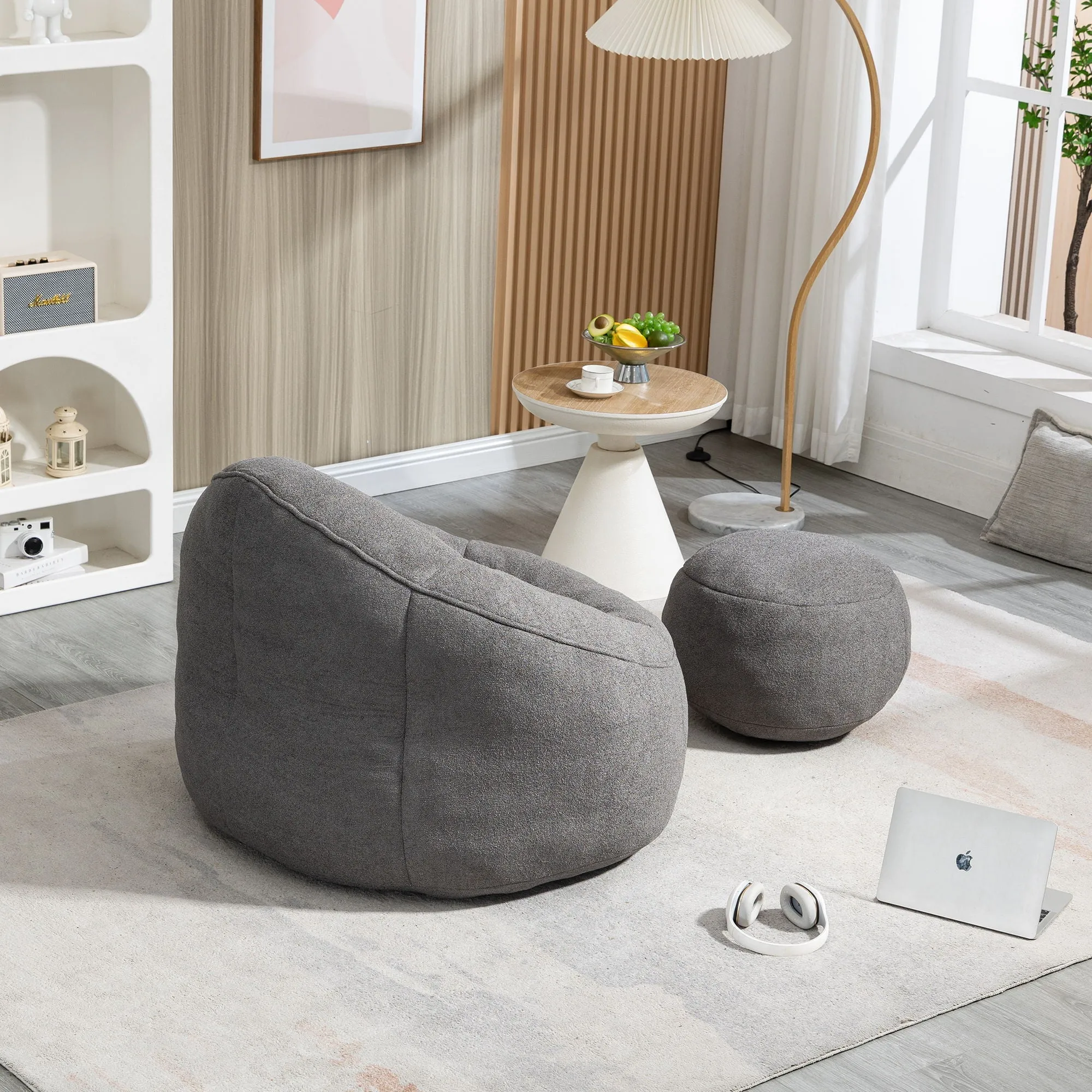 Compressed Padded Foam Bean Foam Footrest Bean Bag Chair Adult Pressure Sofa With Bag Express worldwide Buy-one-get-one-free Bean Chair With High Material Padding Bag Bedding