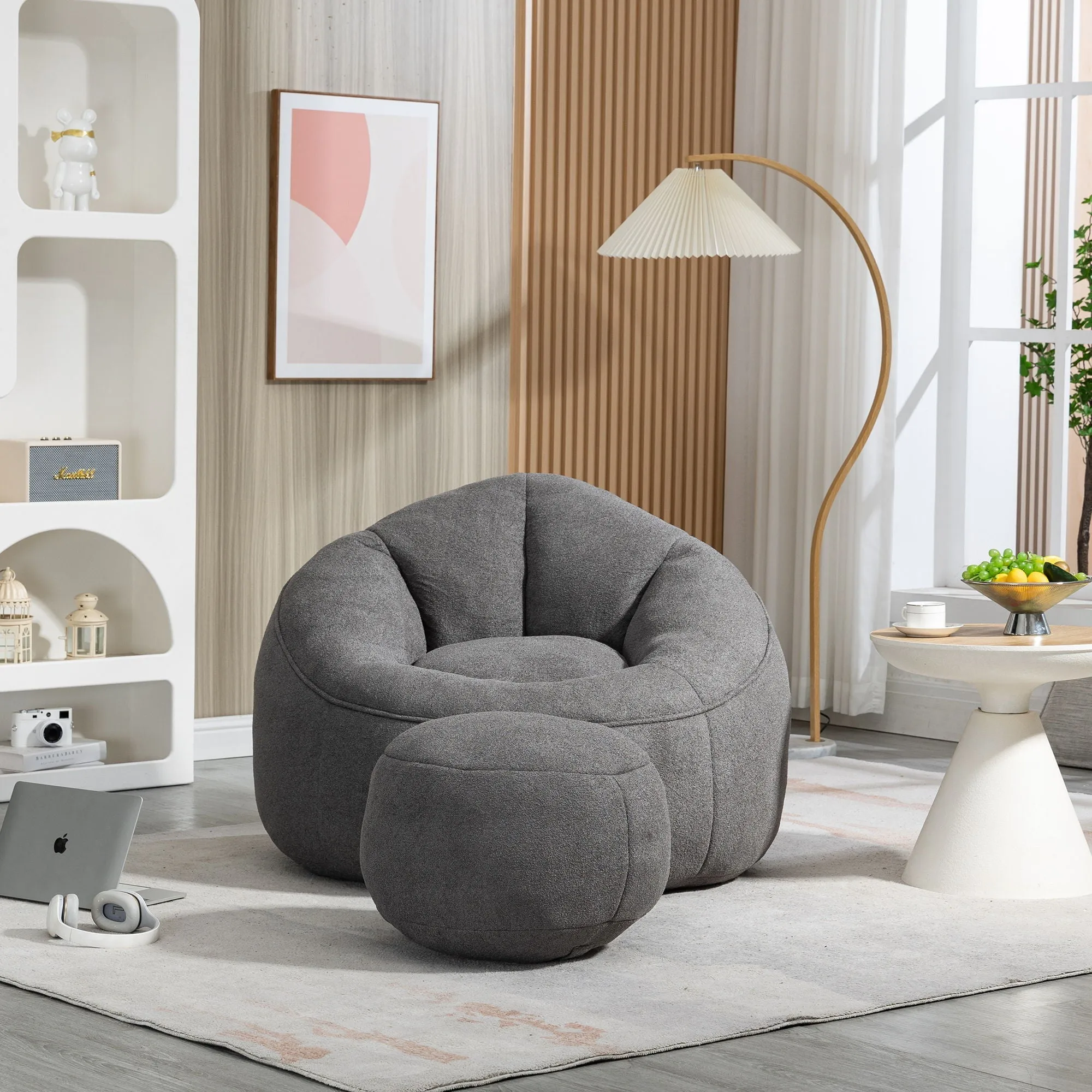 Compressed Padded Foam Bean Foam Footrest Bean Bag Chair Adult Pressure Sofa With Bag Express worldwide Buy-one-get-one-free Bean Chair With High Material Padding Bag Bedding