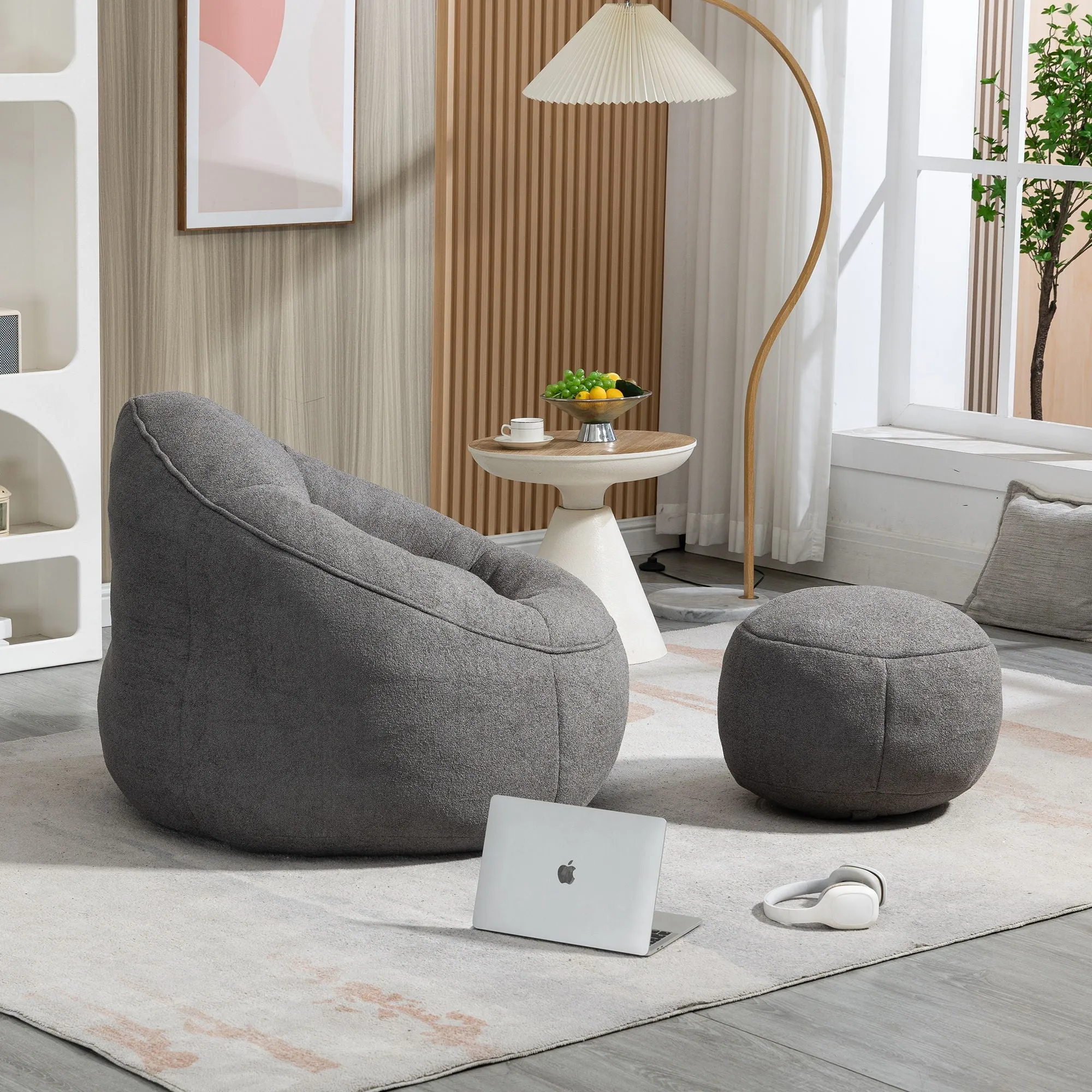 Compressed Padded Foam Bean Foam Footrest Bean Bag Chair Adult Pressure Sofa With Bag Express worldwide Buy-one-get-one-free Bean Chair With High Material Padding Bag Bedding