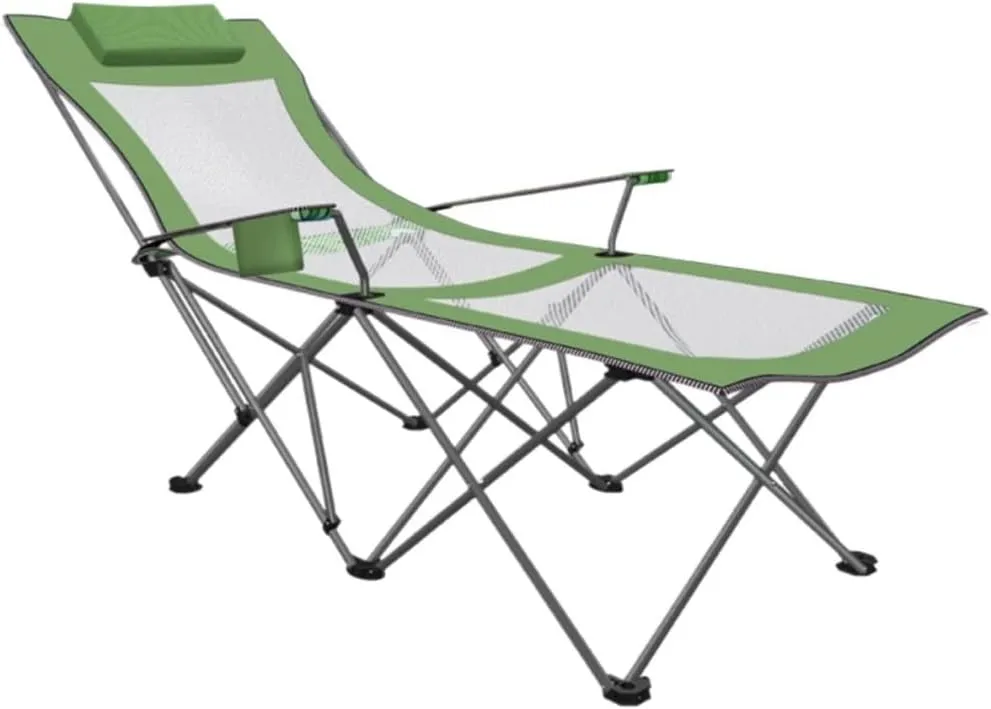 Computer Chair, Camping Chairs Outdoor Furniture Beach Chairs Portable Camping Chair with Footrest Mesh Backrest Folding Reclining Lunch Break Bed Sitting Lying Dual-Purpose Beach Seat Folding Chairs