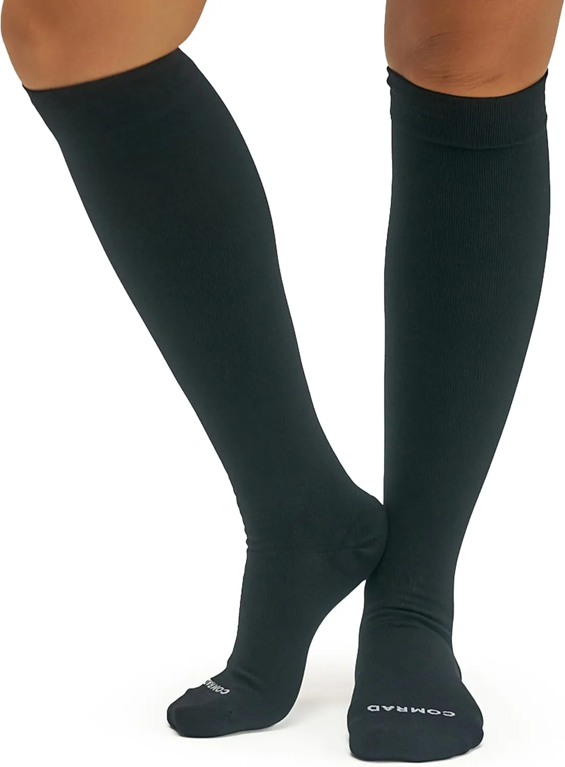 Comrad Nylon Knee High Socks - 15-20mmHg Graduated Compression Socks - Soft & Breathable Support Unisex Socks