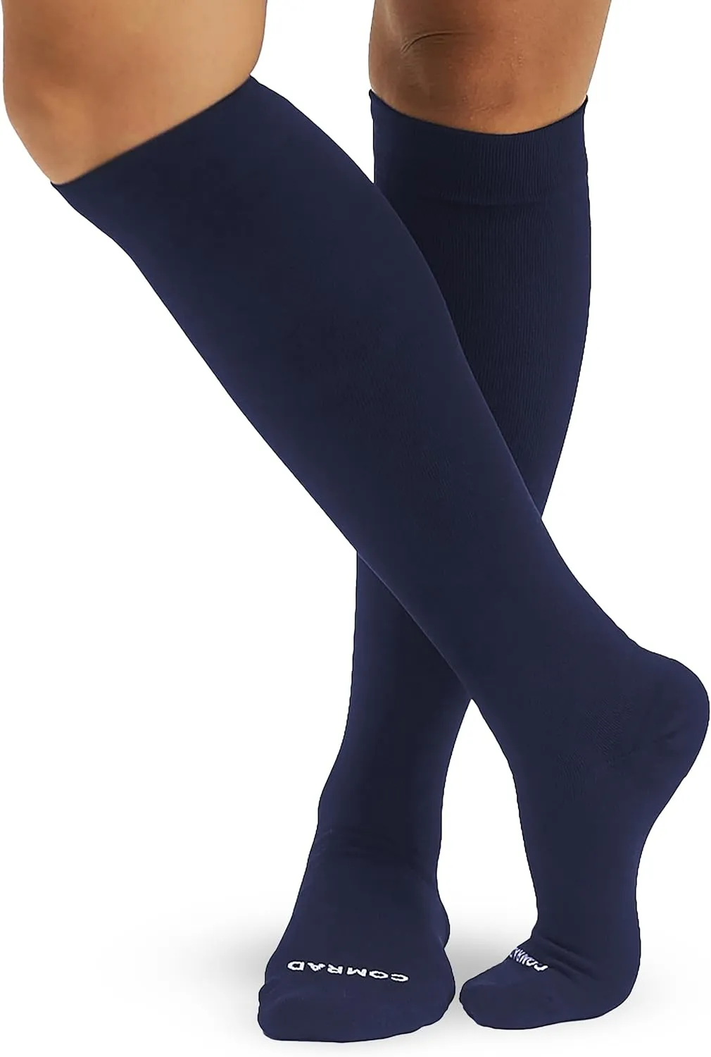 Comrad Nylon Knee High Socks - 15-20mmHg Graduated Compression Socks - Soft & Breathable Support Unisex Socks