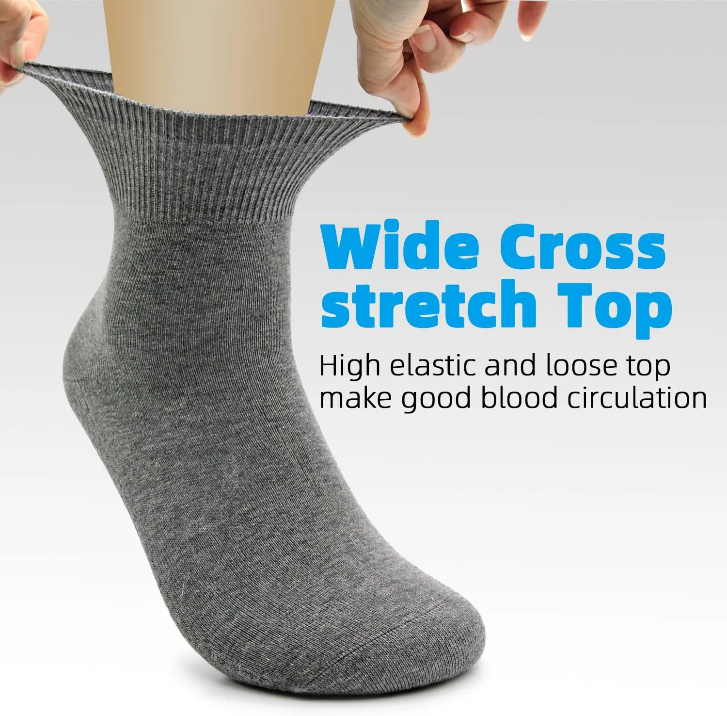 Conductive Silver Fiber Socks Moisture Wicking Anti Odor Crew Socks Grounding Quarter Socks for Men Women