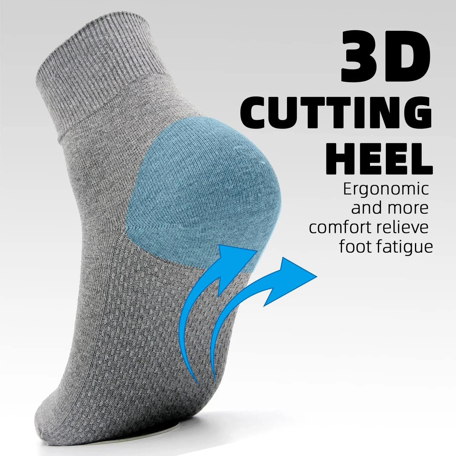 Conductive Silver Fiber Socks Moisture Wicking Anti Odor Crew Socks Grounding Quarter Socks for Men Women