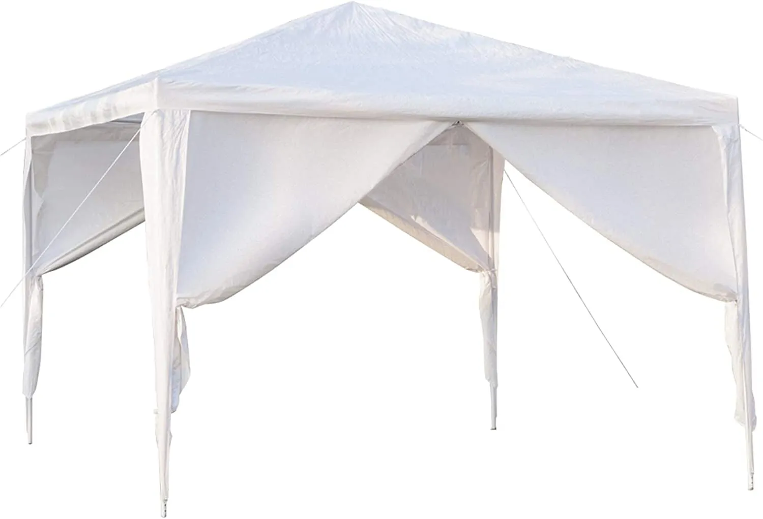 COOKCOK 10 x 10 ft Outdoor Wedding Party Gazebo Tent, Waterproof Tent with Spiral Tubes, Patio Parties Tent Sunshade Shelter Canopy with Removable Sidewalls & Brighter Windows (4 Sidewalls)