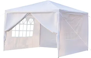 COOKCOK 10 x 10 ft Outdoor Wedding Party Gazebo Tent, Waterproof Tent with Spiral Tubes, Patio Parties Tent Sunshade Shelter Canopy with Removable Sidewalls & Brighter Windows (4 Sidewalls)
