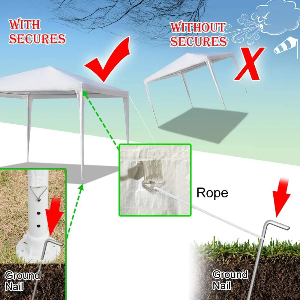 COOKCOK 10 x 10 ft Outdoor Wedding Party Gazebo Tent, Waterproof Tent with Spiral Tubes, Patio Parties Tent Sunshade Shelter Canopy with Removable Sidewalls & Brighter Windows (4 Sidewalls)