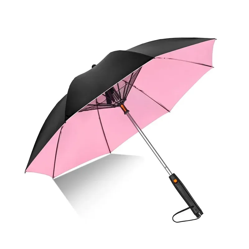 Cooling Mist Fan Umbrella – UV-Proof Shade for Sunny & Rainy Days