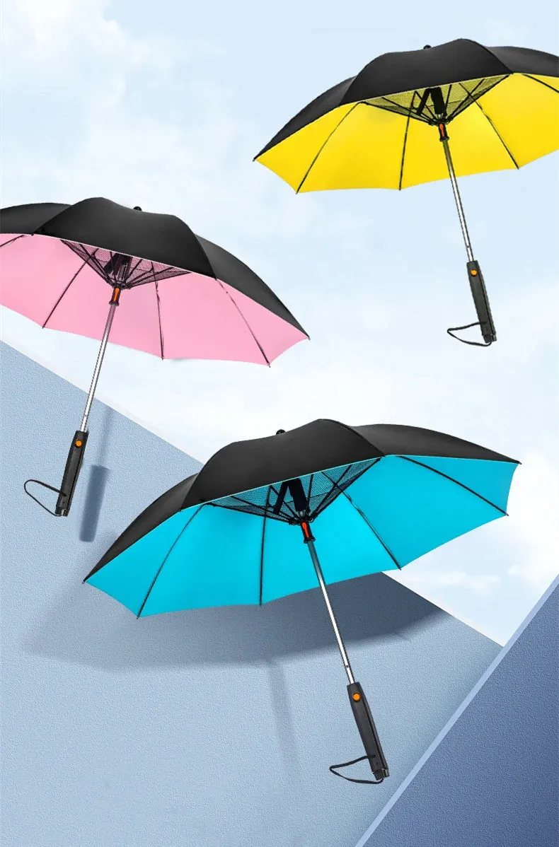 Cooling Mist Fan Umbrella – UV-Proof Shade for Sunny & Rainy Days