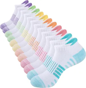 COOPLUS 6 Pairs Ankle Socks Womens Athletic Thick Cushioned Cotton Running Low Cut Tab Socks