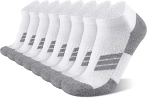 COOPLUS 8 Pairs Mens Cushioned Ankle Socks Moisture Wicking Athletic Running Low cut Sports Socks