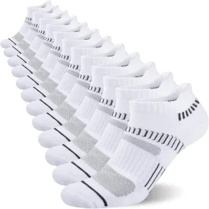 COOPLUS Mens Ankle Socks Athletic Cushioned Breathable Low Cut Tab With Arch Support - 6 Pairs