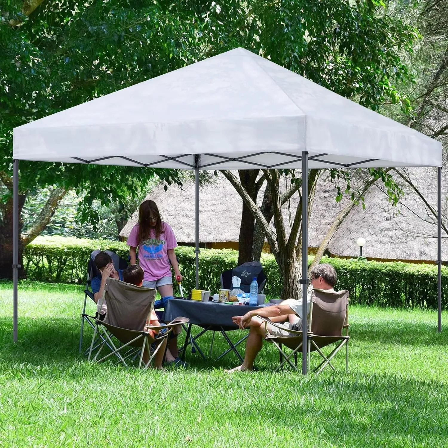 COOSHADE Durable Easy Pop Up Canopy Tent 12x12Ft(White)