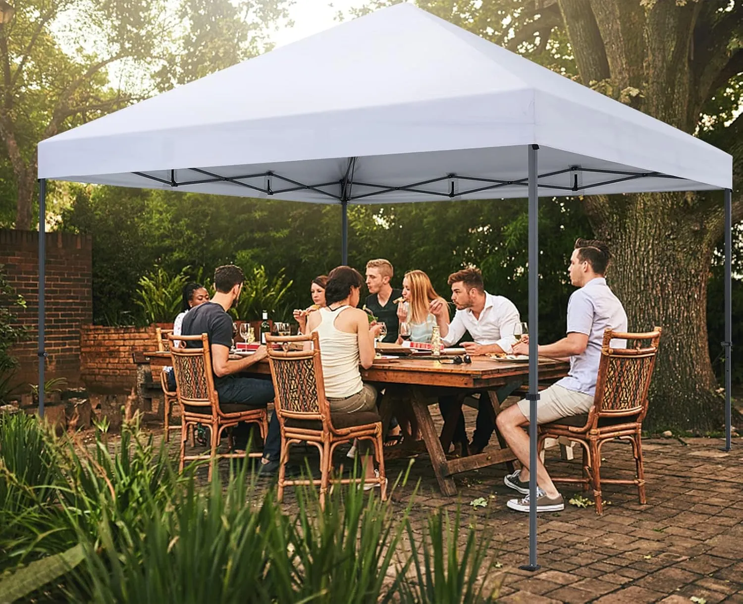 COOSHADE Durable Easy Pop Up Canopy Tent 12x12Ft(White)