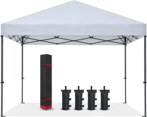 COOSHADE Durable Easy Pop Up Canopy Tent 12x12Ft(White)