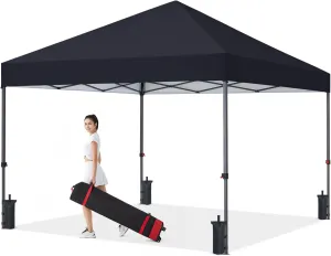 COOSHADE Easy Pop Up Canopy Tent 8X8Ft(Black)
