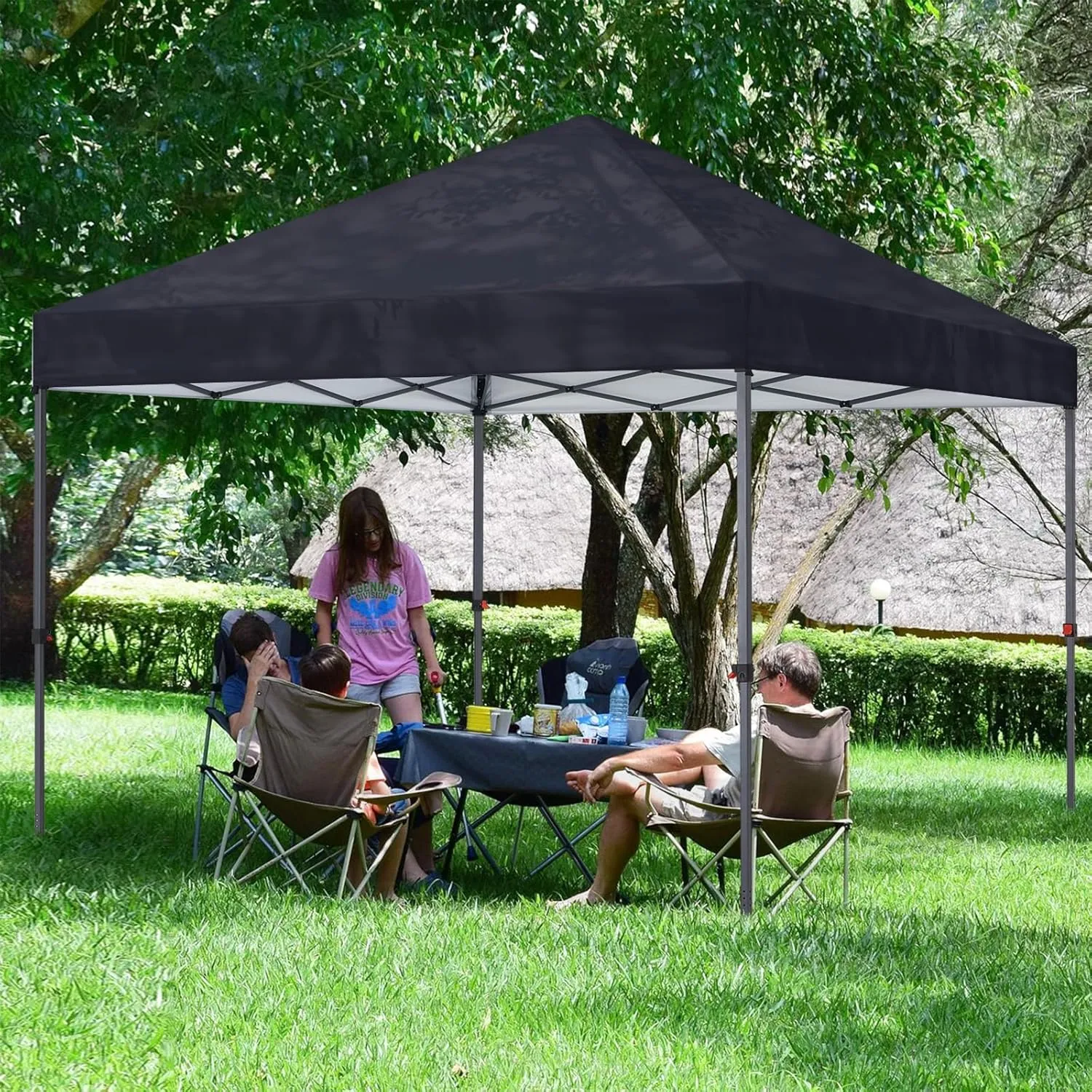 COOSHADE Easy Pop Up Canopy Tent 8X8Ft(Black)