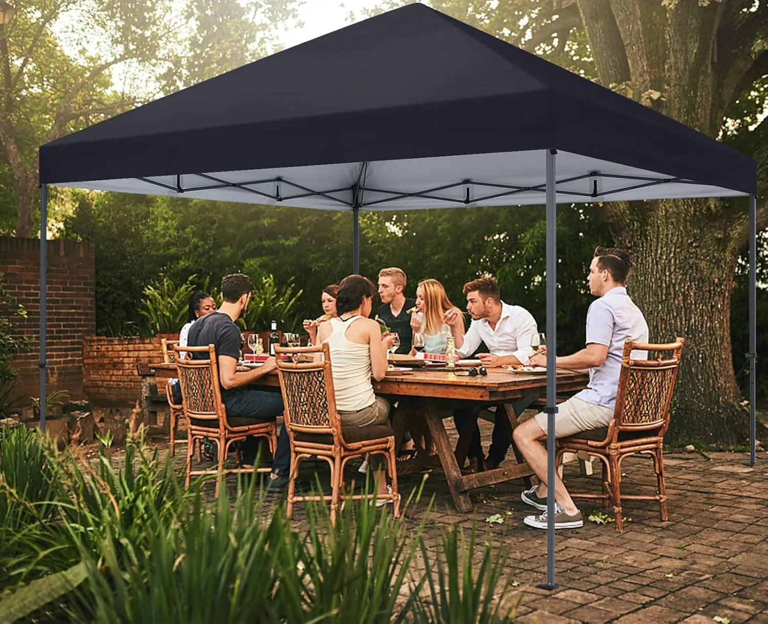 COOSHADE Easy Pop Up Canopy Tent 8X8Ft(Black)