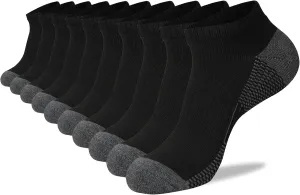 COOVAN 10 Pack Mens Ankle Low Cut Socks Athletic Cushion Casual Socks
