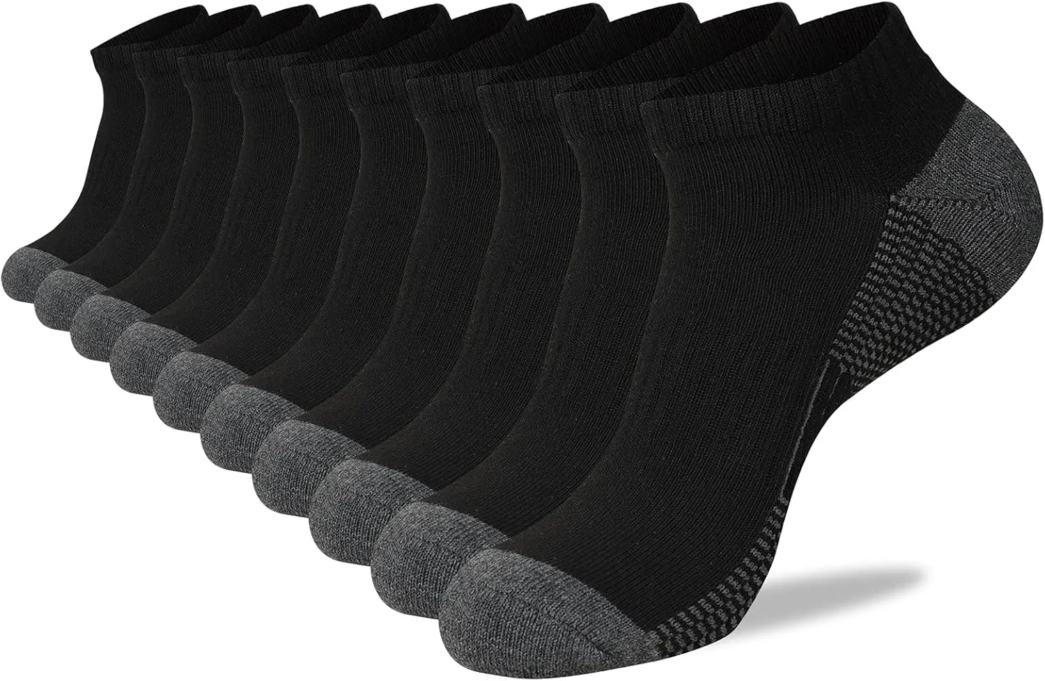COOVAN 10 Pack Mens Ankle Low Cut Socks Athletic Cushion Casual Socks