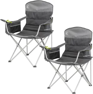CORE Padded Quad Chair with Built-in Cooler | Folding Chair with Cupholder & Storage Pocket for Indoor Home or Outdoor Camping | Perfect for Concert Seat, Sports, Beach, Travel & Picnic